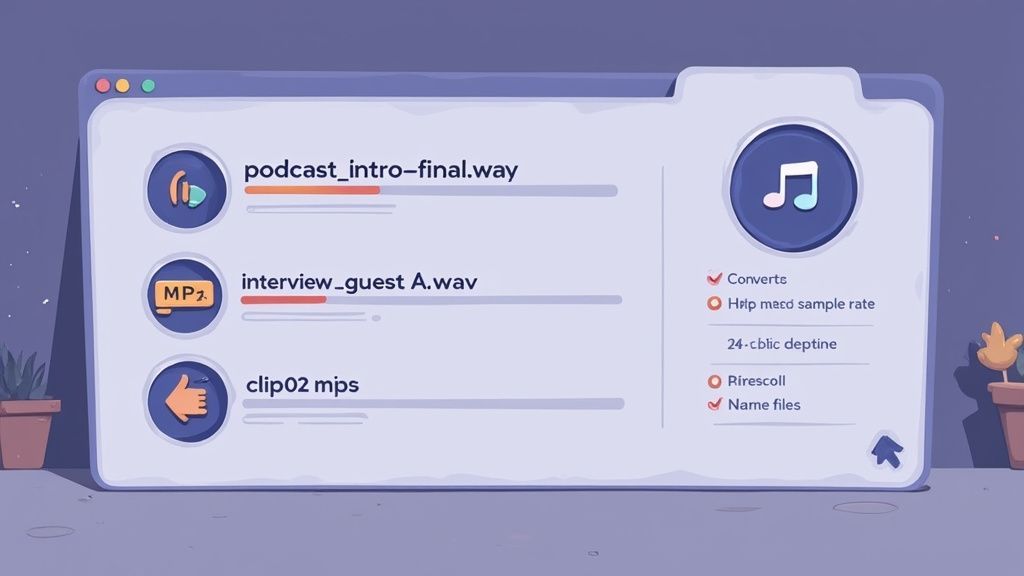 An organized folder of audio files on a computer desktop.