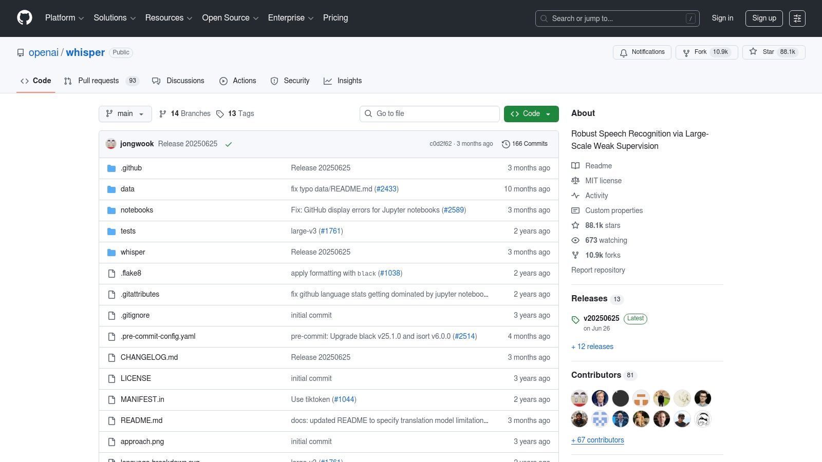 OpenAI Whisper (open source)