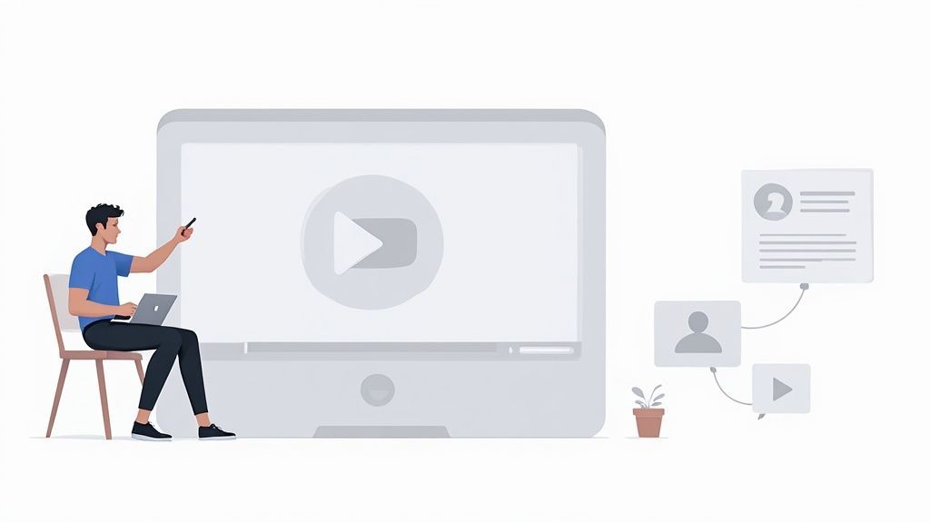 A screenshot of the YouTube homepage showing a variety of video thumbnails