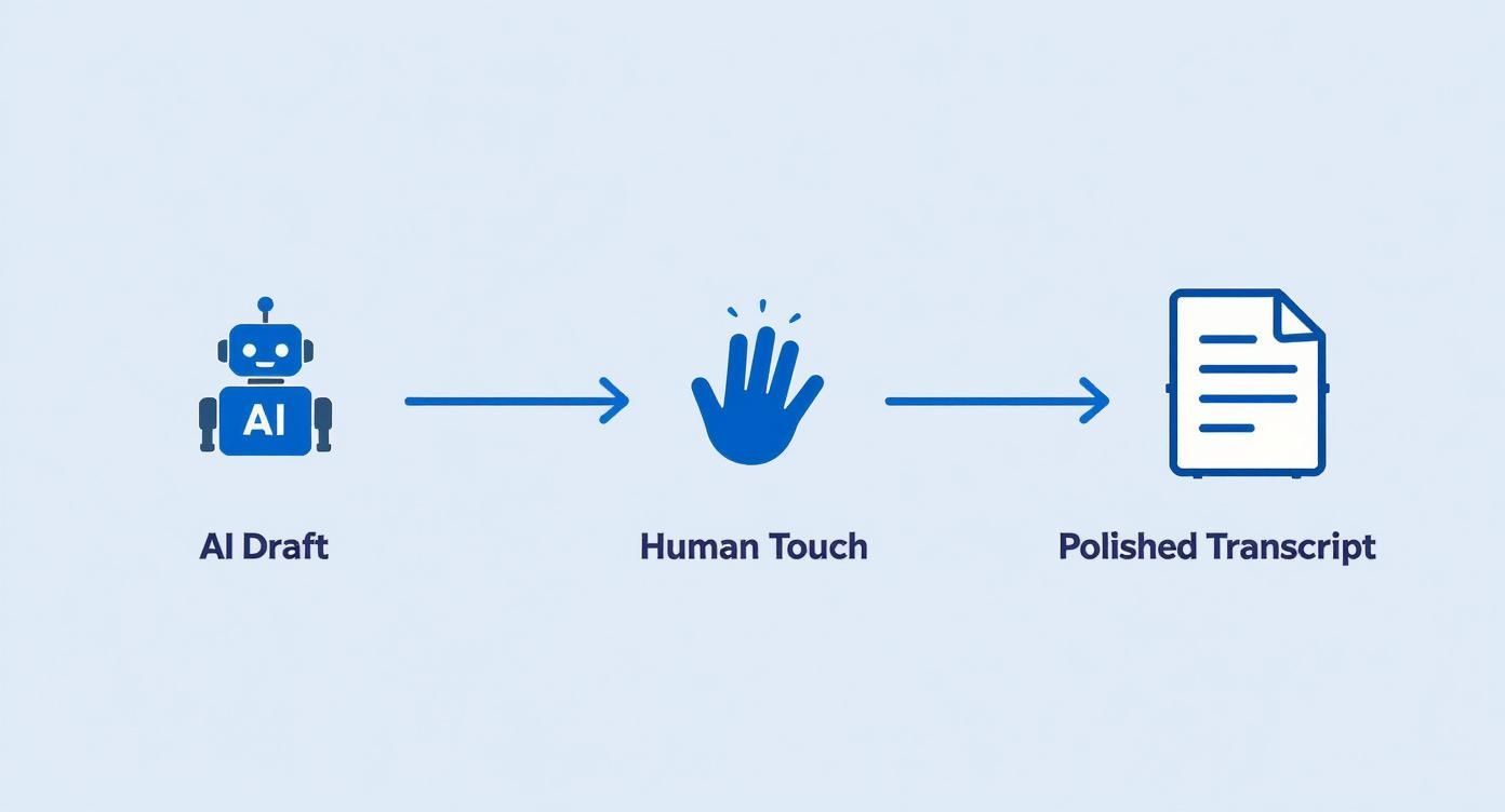 Infographic about proofreading in transcription