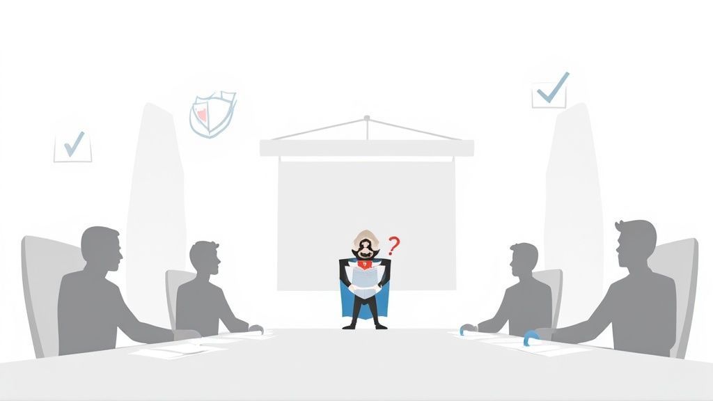 Woman in a yellow sweater taking notes in a notebook during a meeting