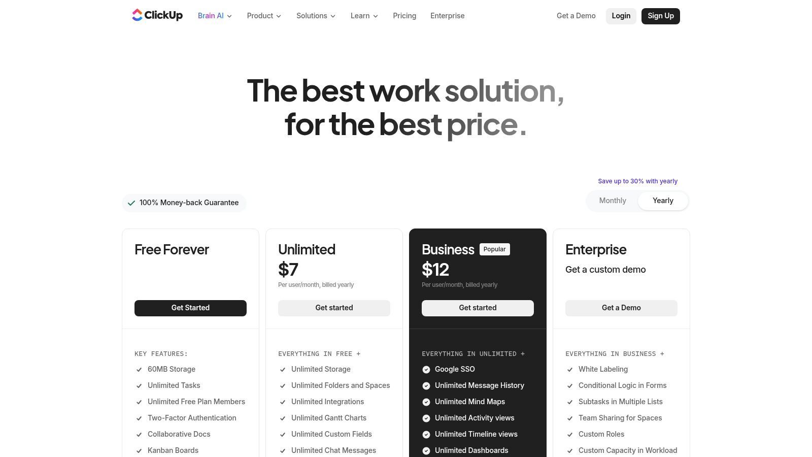 ClickUp (com ClickUp Brain/AI)