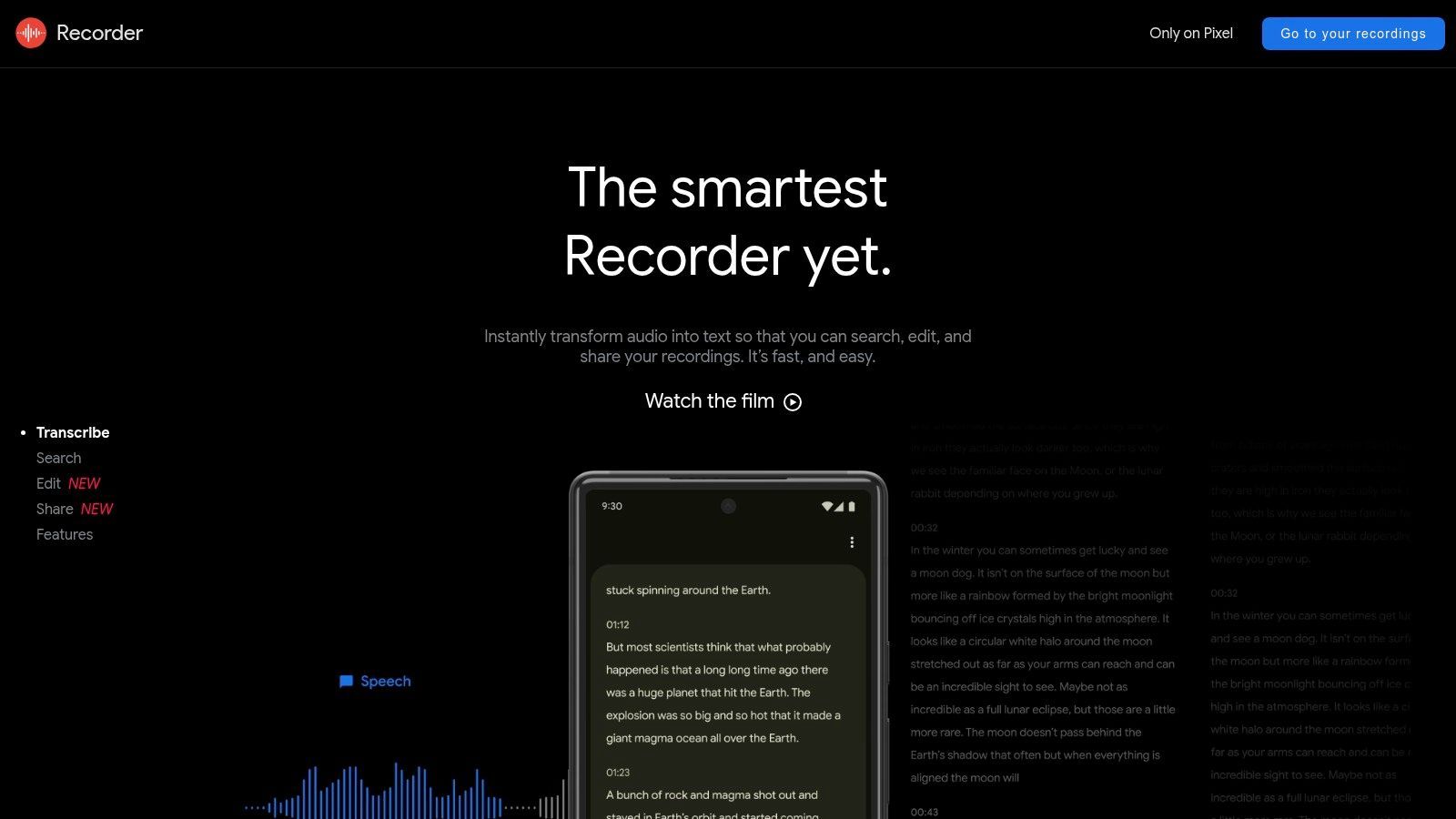 Google Recorder (recorder.google.com)