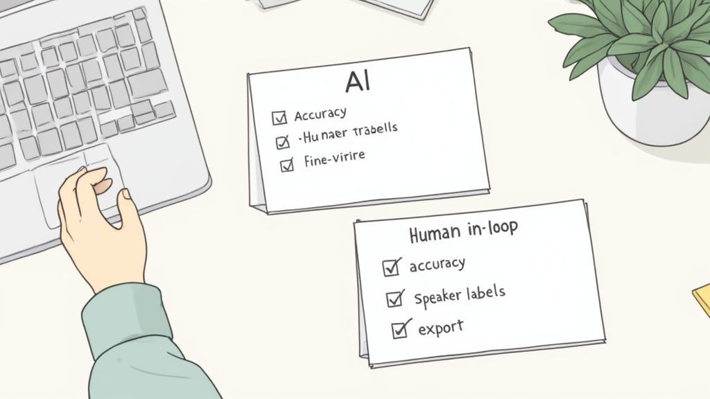 A researcher analyzing text and graphs on a laptop screen, representing the process of qualitative data analysis.