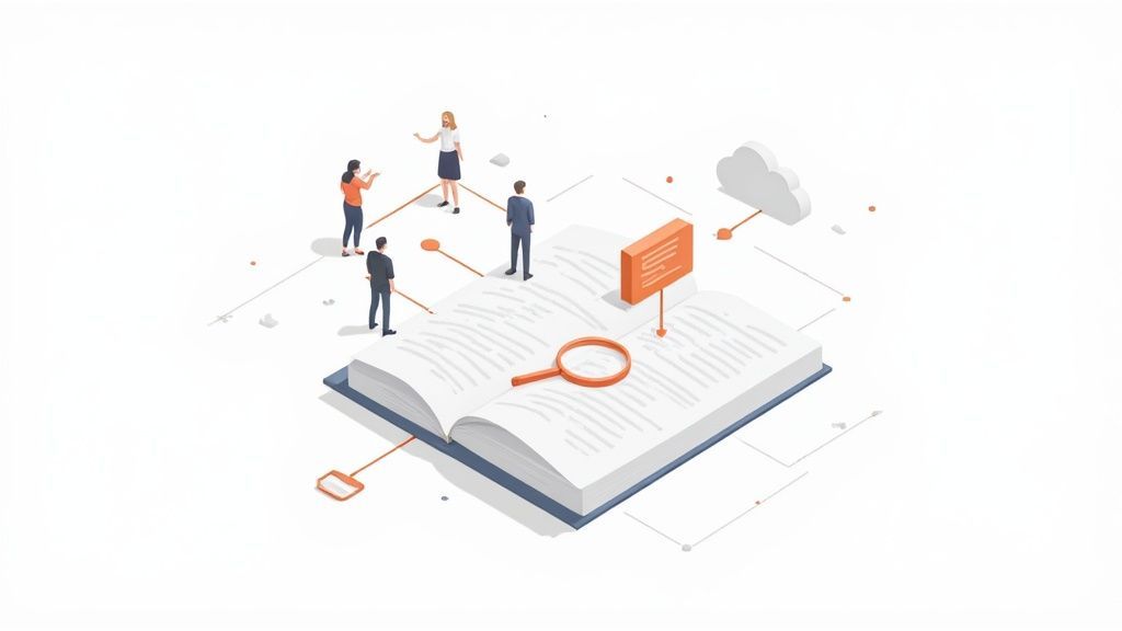 A team collaborating in a hybrid meeting, demonstrating the need for accurate transcripts for remote and in-office participants.